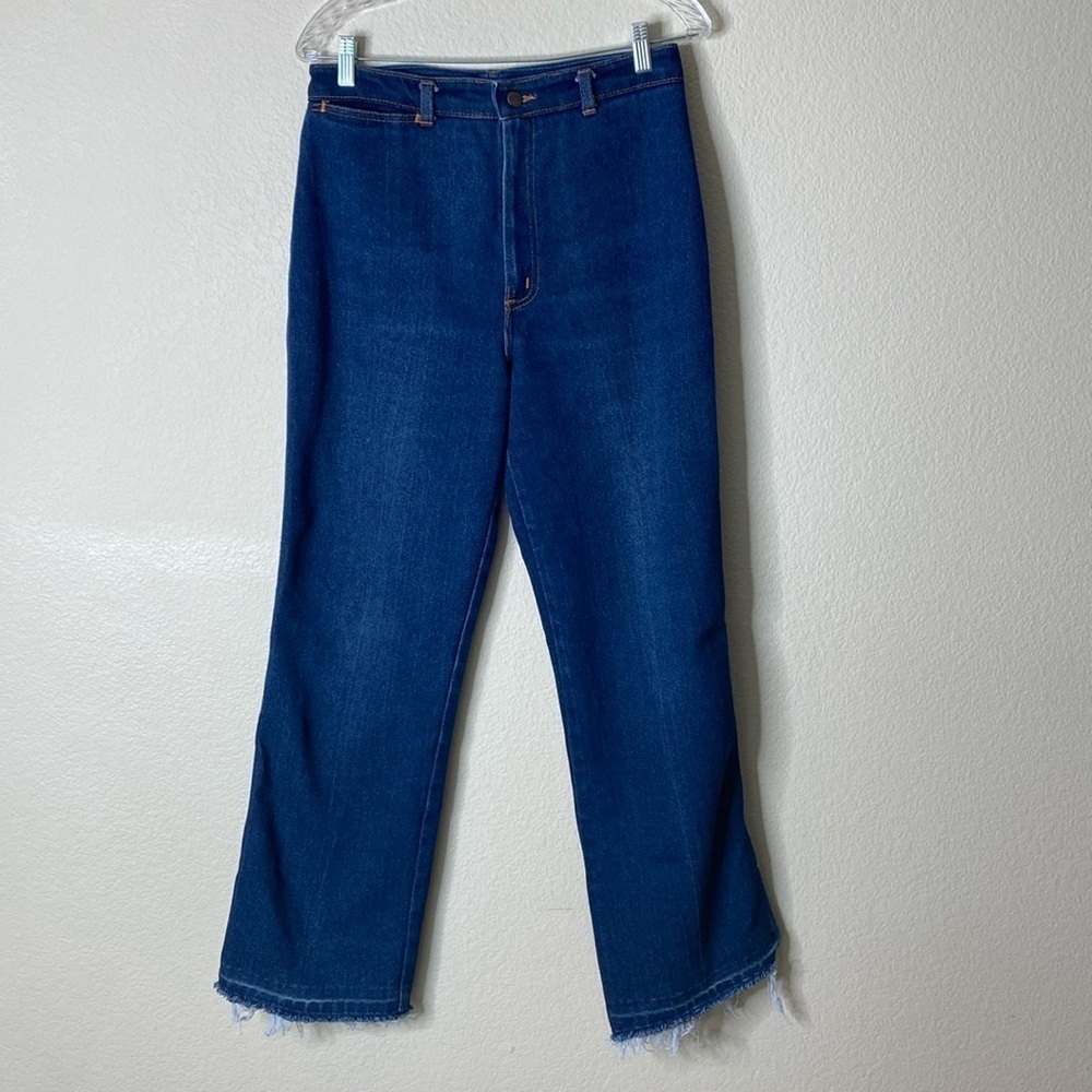 Chic vintage high waist mom jeans frayed edge Sz 16 fits like 8/10 EUC
